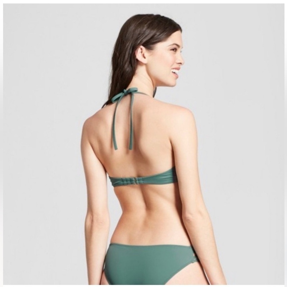 Shade & Shore green crochet underwire bikini swimsuit set beach swimwear 34D & S - Picture 2 of 9